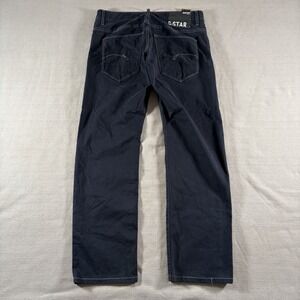G Star Raw Pants Mens 30x32 Black Morris Low Straight Button Fly GS01
